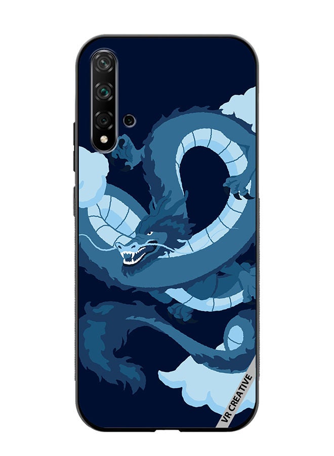 VR CREATIVE Protective Case Cover For Huawei Nova 5T Chinese Blue Dragon Design Multicolour - Image 1