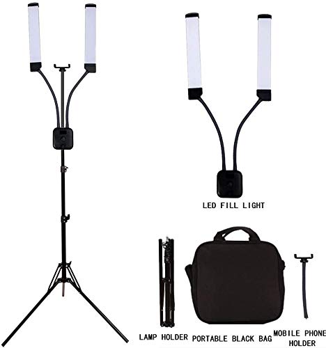 GSKAIWEN GSKAIWEN 50W Double Arm Dimmable 3000-6500K LED Lighting Kit for Makeup Artist, Lash, Beauty, Eyebrow Tattoo, Studio Video Photographic With Tripod and Bag - Image 2
