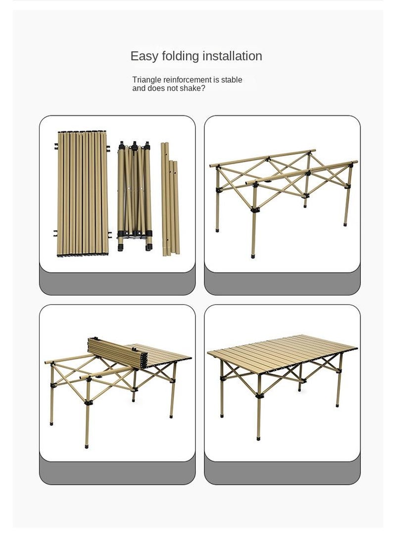 Y&D 3-Piece Outdoor Picnic Camping Portable Folding Table And Chair Set Portable Camping Tables And Chairs Picnic Table Chair Fishing Folding Small Bench Outdoor Maza - Image 2