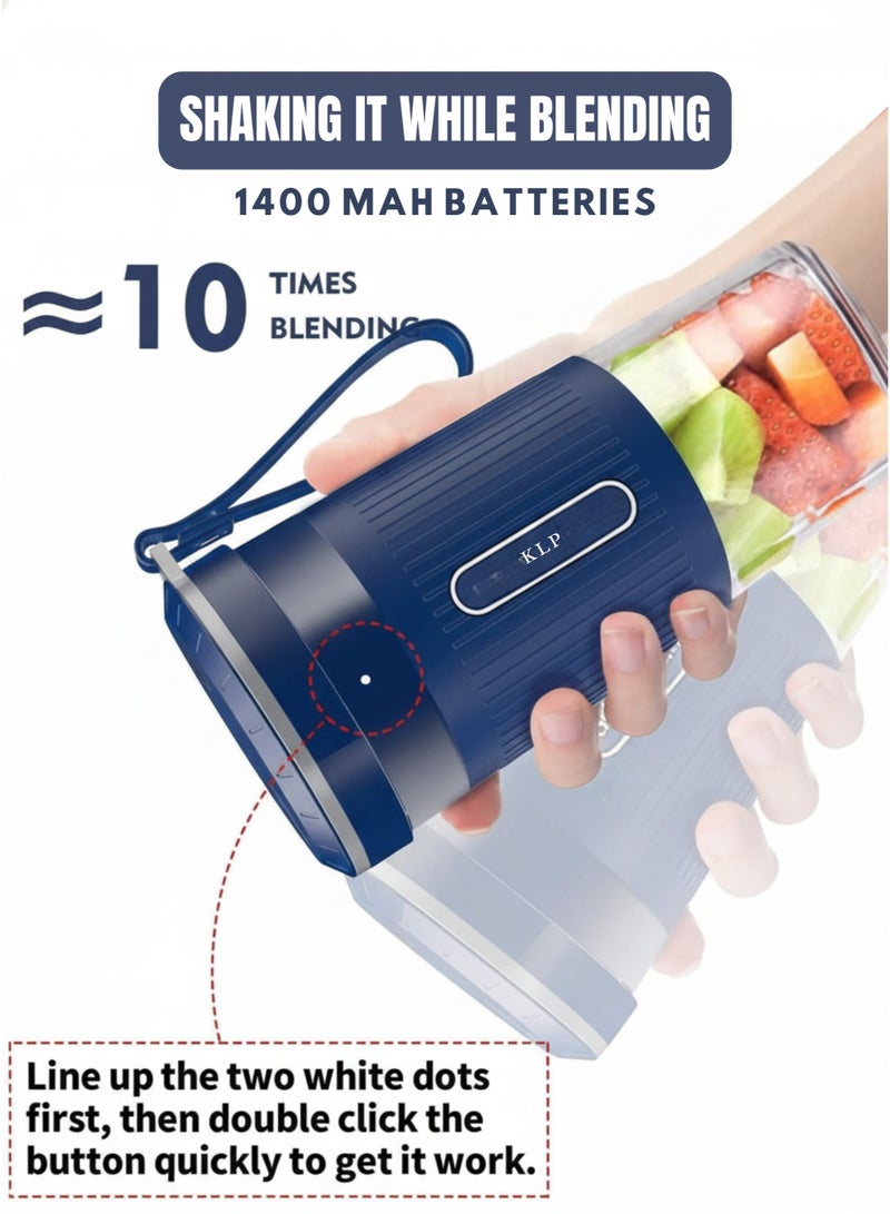 klp Portable Juicer Blender 450ml Rechargeable Mini Blender USB Portable Smoothie Maker Small Juicer Machine BPA Free - Image 3