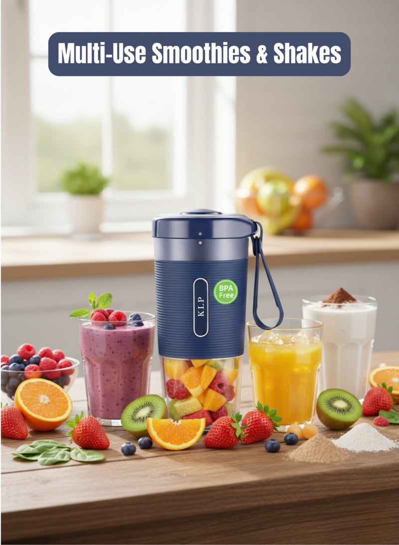klp Portable Juicer Blender 450ml Rechargeable Mini Blender USB Portable Smoothie Maker Small Juicer Machine BPA Free - Image 2