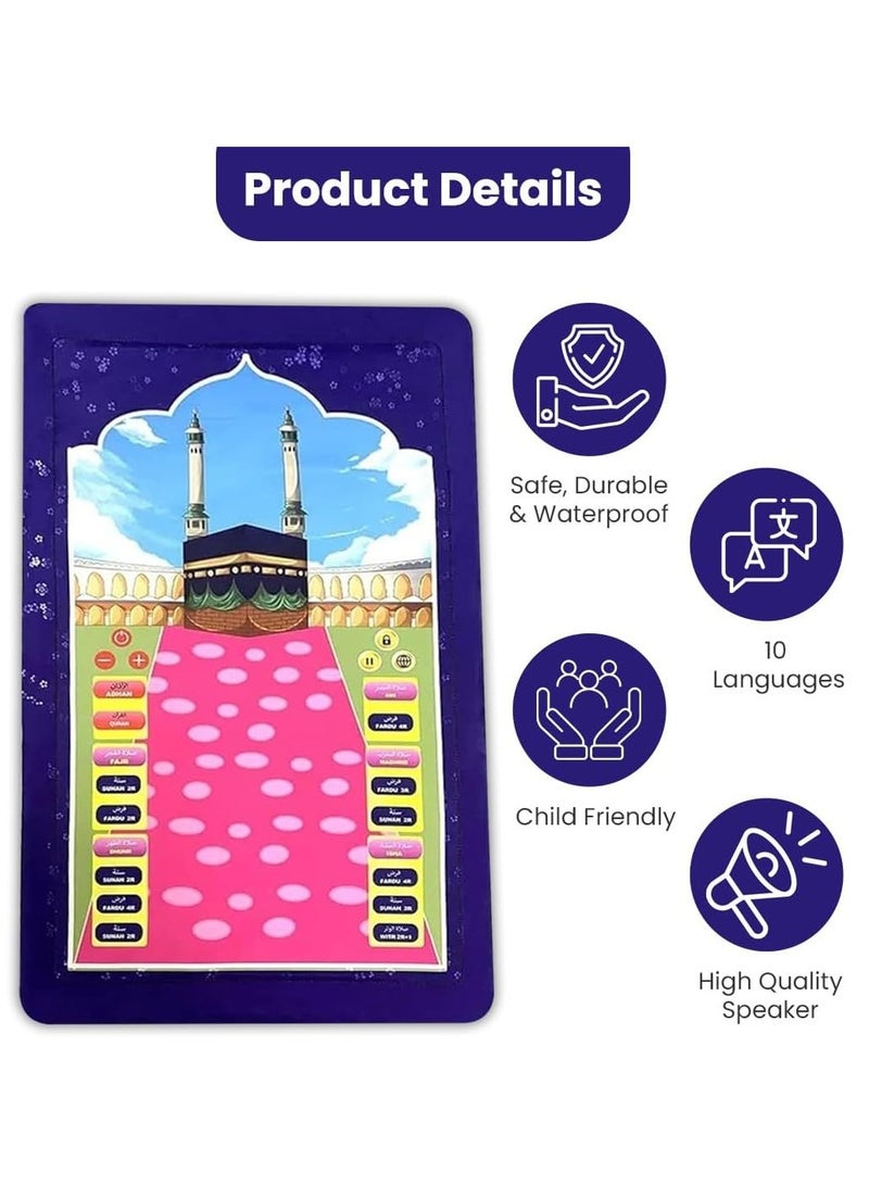 DubaiGallery Educational Prayer Mat For Kids With Touch Buttons Interactive Prayer Mat Salah Mat for Kids - Image 3