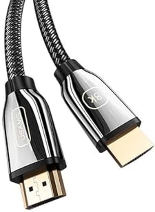 كابل فيديو عالي الدقة 8K من نوع USAMS US-SJ533 U75، بطول 3 أمتار، من منفذ DP إلى منفذ DP 1.4، أسود اللون.