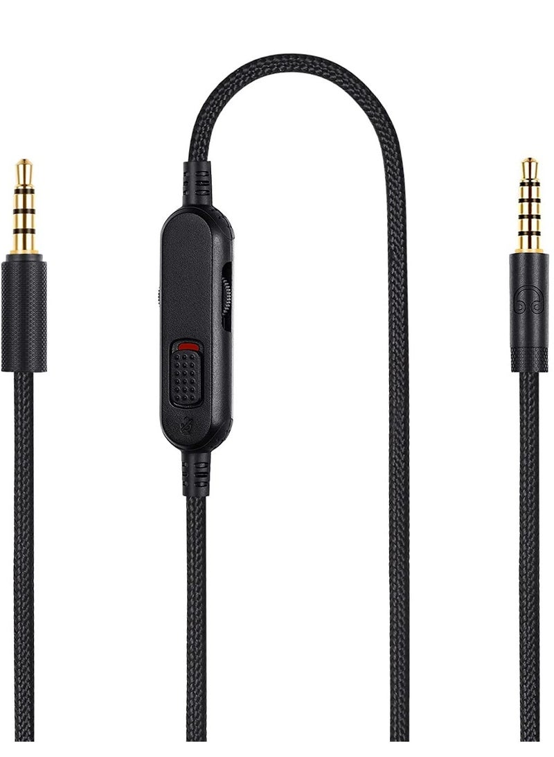 G Pro X Cord, Detachable Gaming Headset Cable Replacement for Logitech G Pro / G433 / G233, 3.5mm(1/8) Nylon Braided Wire with Inline Mute Switch and Volume Controller, 6ft Long - Image 1