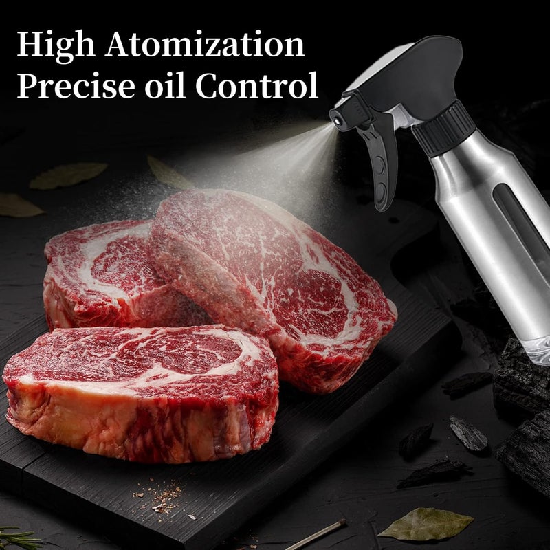 Micyples Oil Sprayer for Cooking,Stainless Steel Olive Oil Mister for Air Fryer Black Nozzel Dispenser Bottles Fat Reduction Glass Oil Control Spray Pot 6.35oz(180ml) Capacity - Image 3