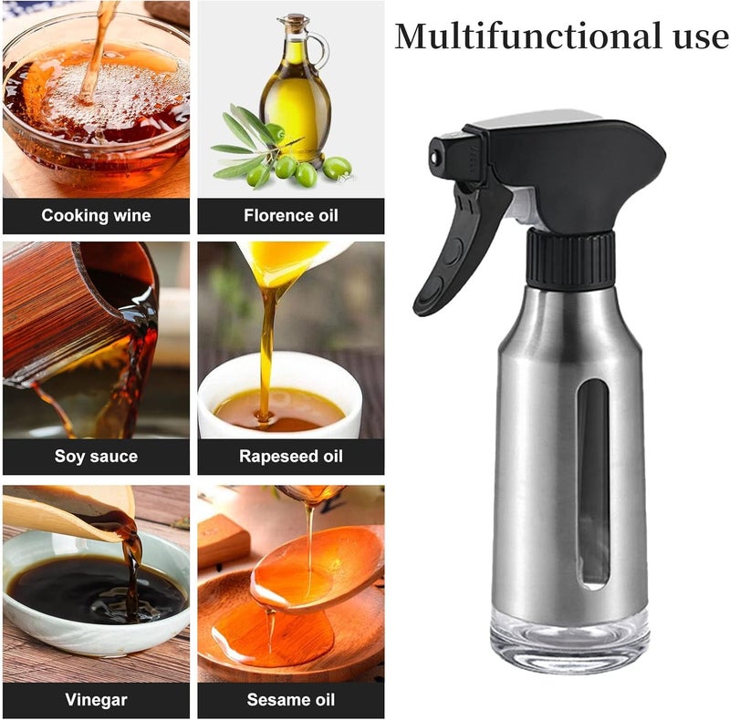 Micyples Oil Sprayer for Cooking,Stainless Steel Olive Oil Mister for Air Fryer Black Nozzel Dispenser Bottles Fat Reduction Glass Oil Control Spray Pot 6.35oz(180ml) Capacity - Image 4