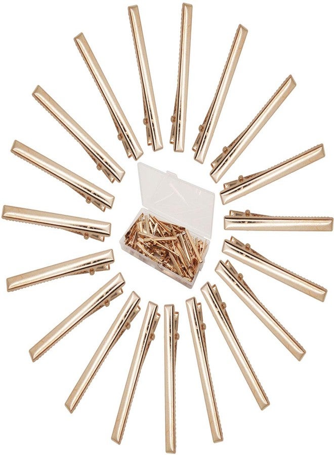 Qearl 50 Pieces 2.36 Inch DIY Alligator Hair Clips Gold Hair Clips with Teeth for Bows DIY Accessories Salon and Baby Girls Bows(6CM) - Image 1