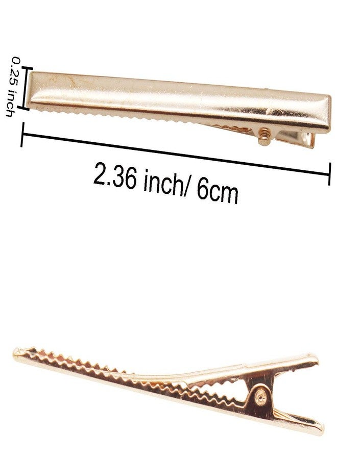 Qearl 50 Pieces 2.36 Inch DIY Alligator Hair Clips Gold Hair Clips with Teeth for Bows DIY Accessories Salon and Baby Girls Bows(6CM) - Image 2