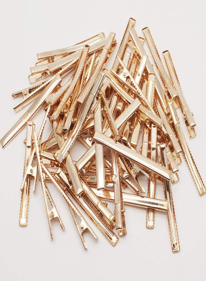 Qearl 50 Pieces 2.36 Inch DIY Alligator Hair Clips Gold Hair Clips with Teeth for Bows DIY Accessories Salon and Baby Girls Bows(6CM) - Image 3