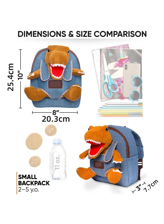 Children's Backpack – Denim Dinosaur Detachable Cartoon School Bag for Kindergarten  Primary School, Back-to-School Season Cute Kids Shoulder Bag - Image 4