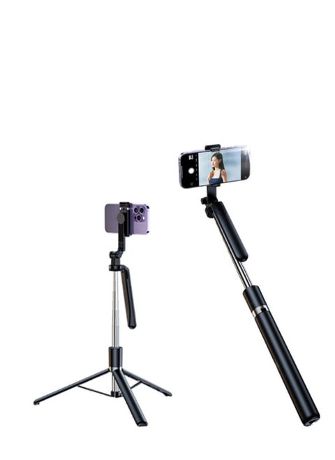 2-in-1 Bluetooth Selfie Stick & Tripod Stand – Extendable with Wireless Remote for iPhone & Android – Portable Vlogging & Photography Tool