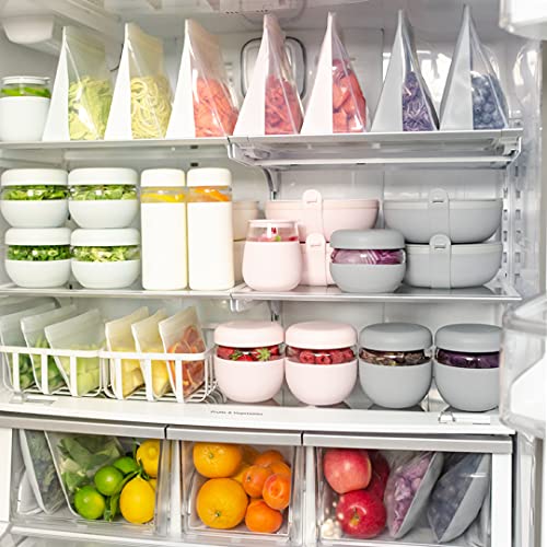 WP W&P Porter Silicone Reusable Storage Bag, Sandwich (10oz Flat), Blush, Food Storage Container, Microwave and Dishwasher Safe, Easy Cleaning - Image 5