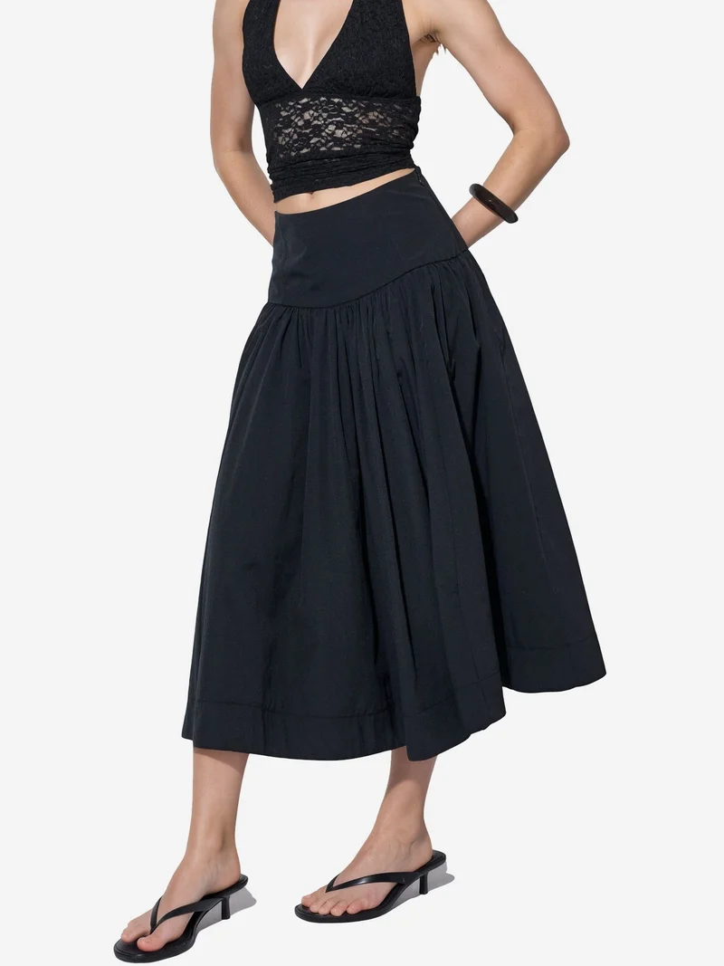 Busem BUSEM High-Waist A-Line Midi Skirt