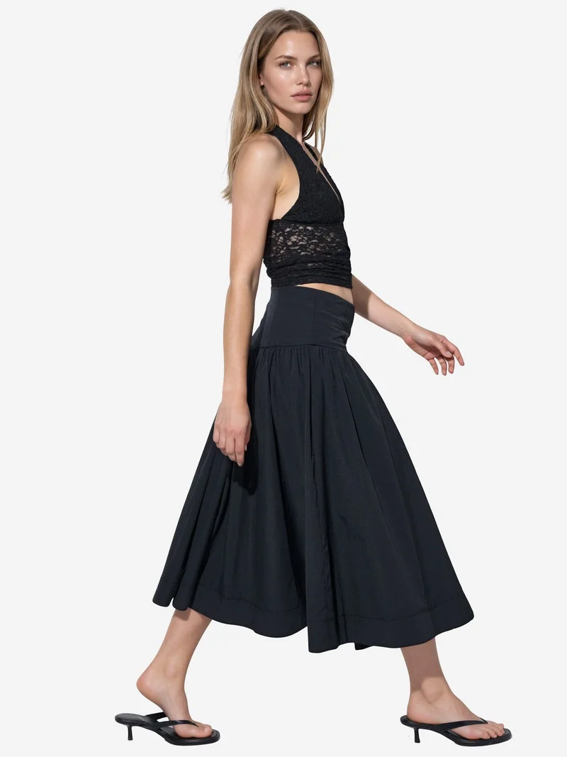 Busem BUSEM High-Waist A-Line Midi Skirt