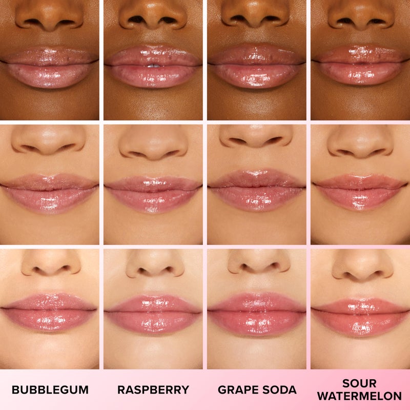 Too Faced Kissing Jelly Lip Oil Gloss | Hydrating Lip Oil + Gloss Hybrid for Instant Moisture and Shine, 0.15 Fl Oz, Sour Watermelon - Image 4