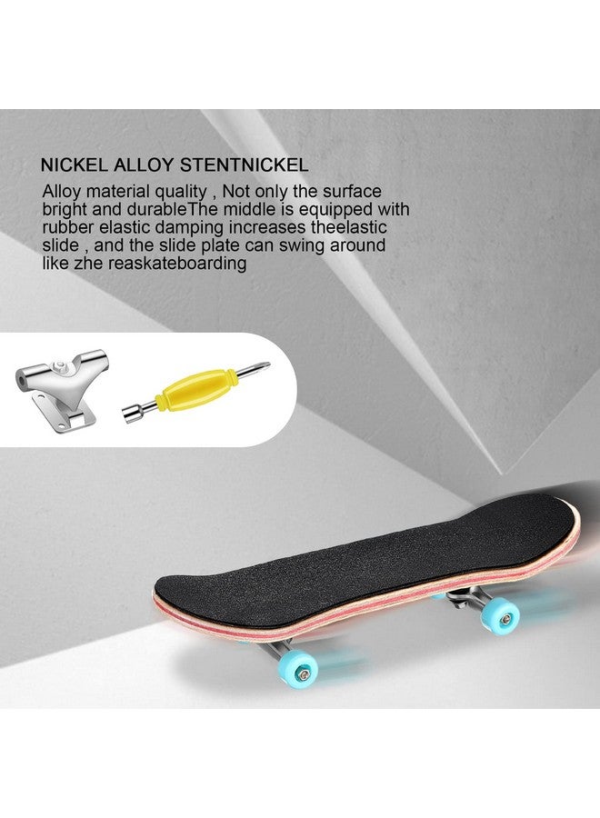 Charniol 2 Pieces Wooden Finger Skateboard Park Mini Finger Skateboard Toy Professional Skateboard Finger Boards with Mini Screws Driver Fingertip Movement Novelty Toys for Teens and Adults - Image 3