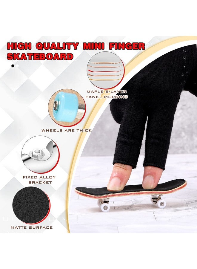 Charniol 2 Pieces Wooden Finger Skateboard Park Mini Finger Skateboard Toy Professional Skateboard Finger Boards with Mini Screws Driver Fingertip Movement Novelty Toys for Teens and Adults - Image 4