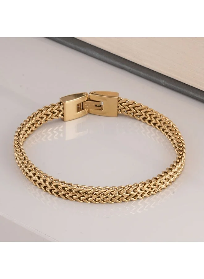 بالموناس PALMONAS 18k Gold Tone Plated Delicate Gold Chain Bracelet 
 for Men