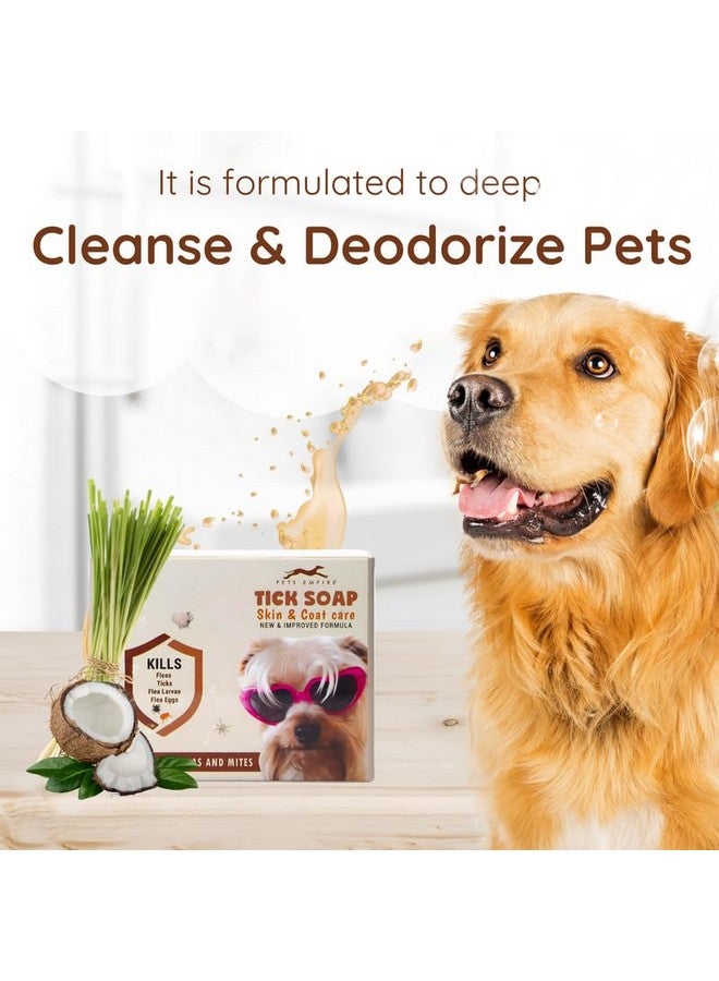 PETS EMPIRE Natural Handmade Dog Soap, 100g (Pack of 3) - Flea and Tick Advanced Strength Pet Soap Bar for Healthy Skin & Coat | Nourishing Antibacterial Flea Treatment Organic Soaps for Dogs - Image 4