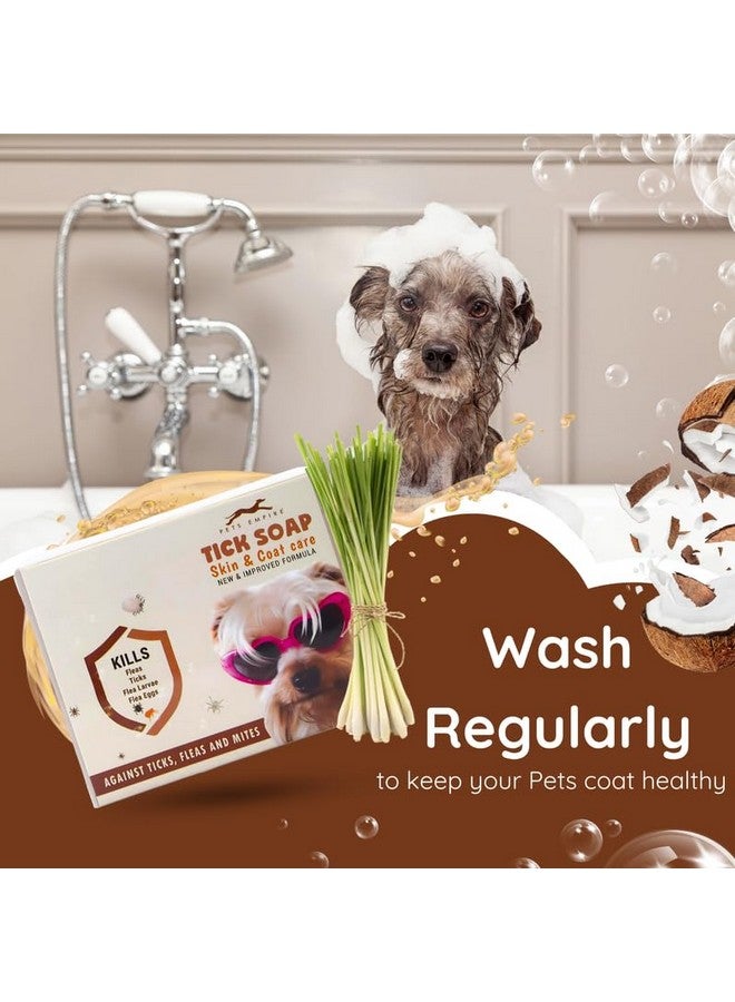 PETS EMPIRE Natural Handmade Dog Soap, 100g (Pack of 3) - Flea and Tick Advanced Strength Pet Soap Bar for Healthy Skin & Coat | Nourishing Antibacterial Flea Treatment Organic Soaps for Dogs - Image 5