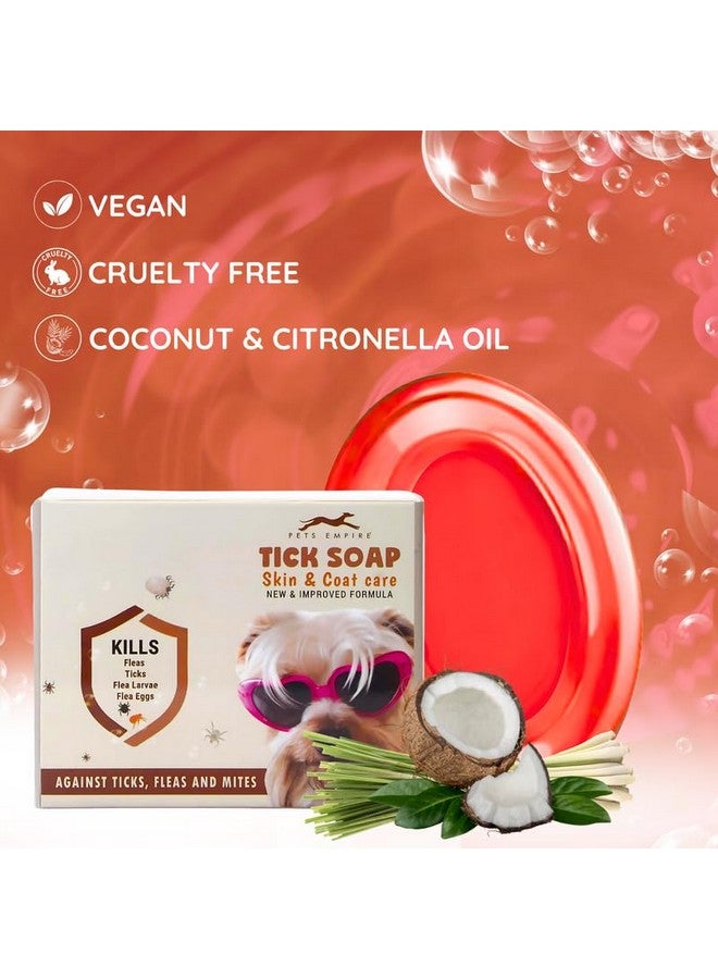 PETS EMPIRE Natural Handmade Dog Soap, 100g (Pack of 3) - Flea and Tick Advanced Strength Pet Soap Bar for Healthy Skin & Coat | Nourishing Antibacterial Flea Treatment Organic Soaps for Dogs - Image 3