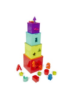 BATTAT - Sorting & Stacking Boxes - Nesting Toddler Play Cubes - Color-Coded Dexterity Keys - Numbers, Letters & Shapes - 2 Years + - Lock & Learn Activity Cubes  - Image 1