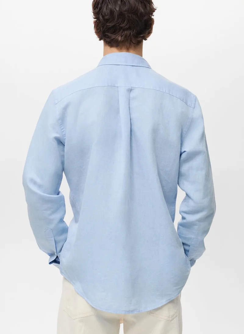 مانجو مان Casual Classic Fit Linen Shirt