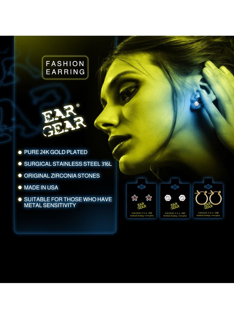 آير جير قرط من الفولاذ المقاوم للصدأ 316L مرصع بالزركونيا المكعبة - Image 5