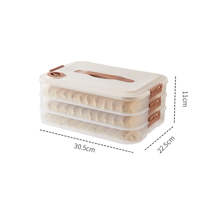 Plastic Dumpling Storage Box – Multi-Layer Freezer Crisper for Quick-Frozen Wontons - Image 1