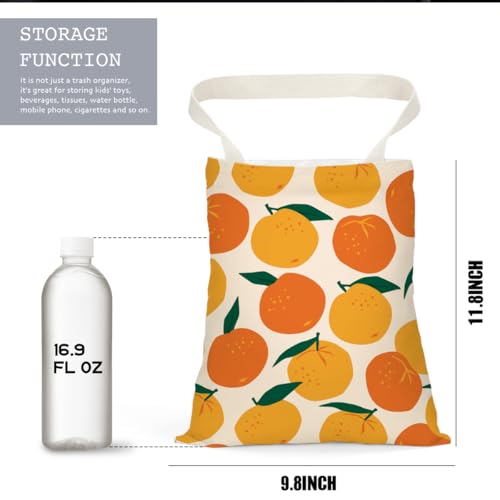 Pykfrhh Car Trash Bag, Car Garbage Bag, Car Trash Bag Hanging, Waterproof, Car Back Seat Organizer, Car Trash Can Bin for Vehicle, Travelling, Camping, Lemon Decor Strawberry Peach Orange Pineapple - Image 5