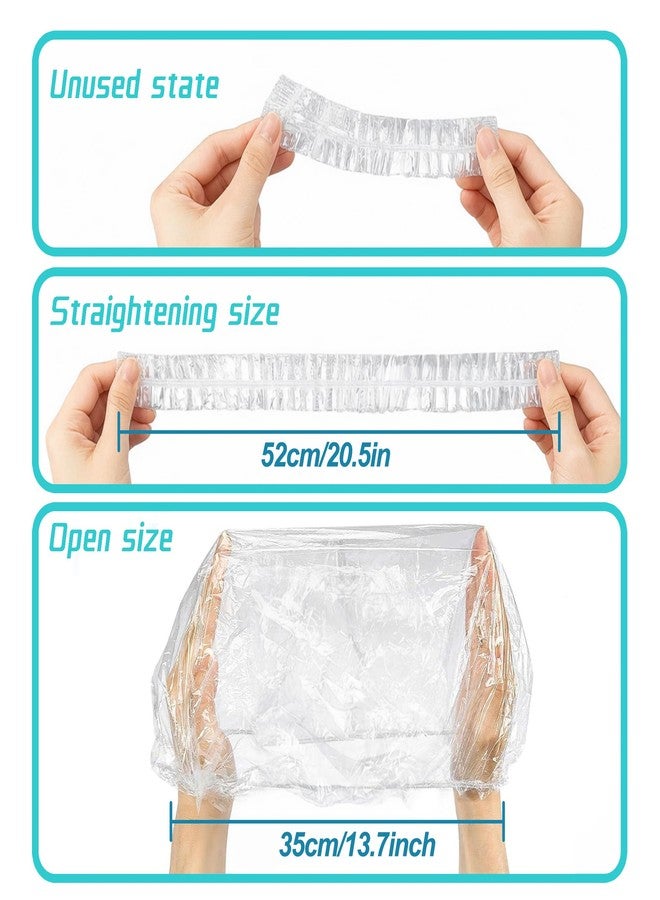 Jofuler 100 Pcs Disposable Shower Caps for Women & Men, Plastic Shower Cap Waterproof & Durable, Clear Large Plastic Hair Caps for Deep Conditioning, Hair Treatment, Travel Essentials Accessories - Image 4
