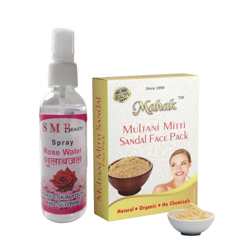 Generic Sandal Face Pack with Spray for Skin Glow Anti Ageing Skin Hydration and Prevents Acne Breakouts  - Image 1