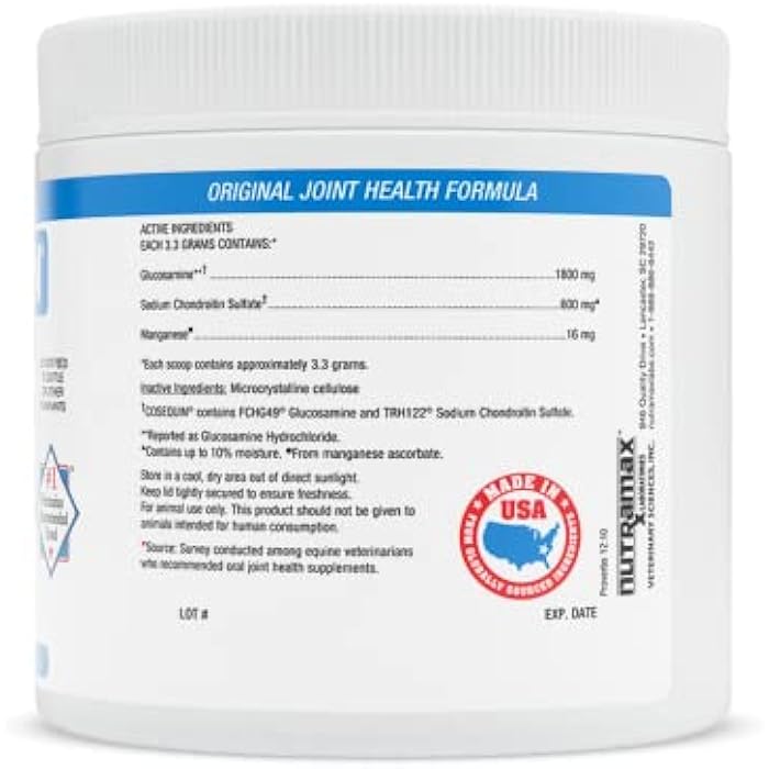 Nutramax Laboratories Original Joint Health Supplement for Horses - Powder with Glucosamine and Chondroitin, 280 Grams - Image 2