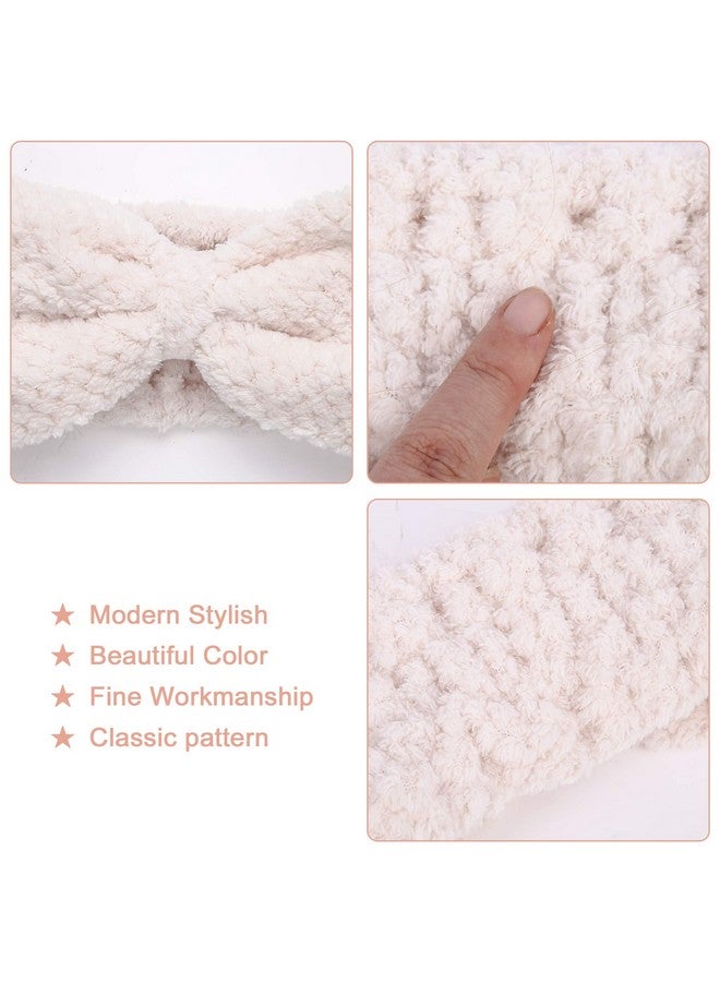 DOOBO 3 Pack Spa Headbands Microfiber Bowtie Headbands Makeup Headband Skincare Headbands Facial Headband Face Wash Headband Face Washing Headband Towel Headbands For Women For Washing Face(White Pink Gray) - Image 5
