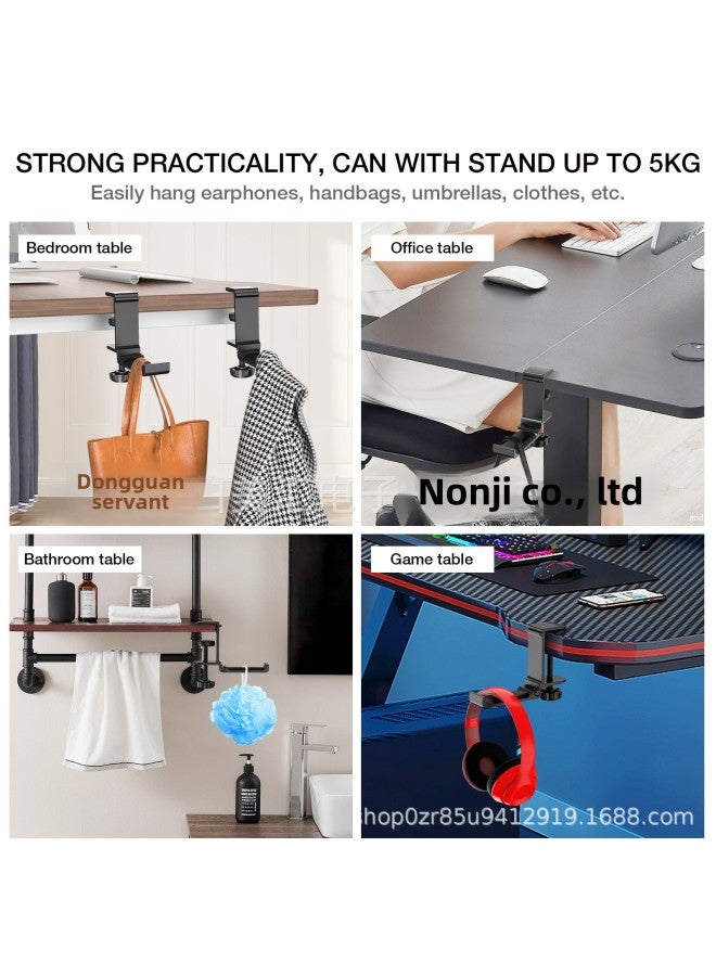 South Korea Explosions Folding Headset Bracket Display Rack Backpack Hanger Desktop Punch-free Aluminum Alloy Bracket-Color:Black  - Image 3