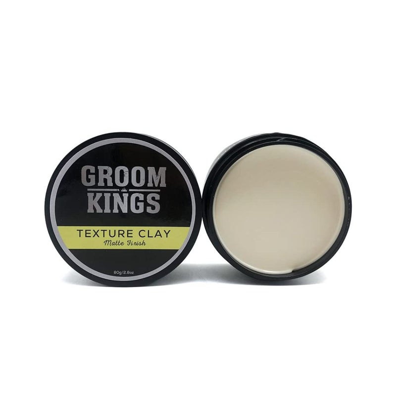 STRBOXONG Groom Kings Texture Clay for Men  80 g Extreme Hold Matte Hair Clay Adds Texture  Volume - Image 1