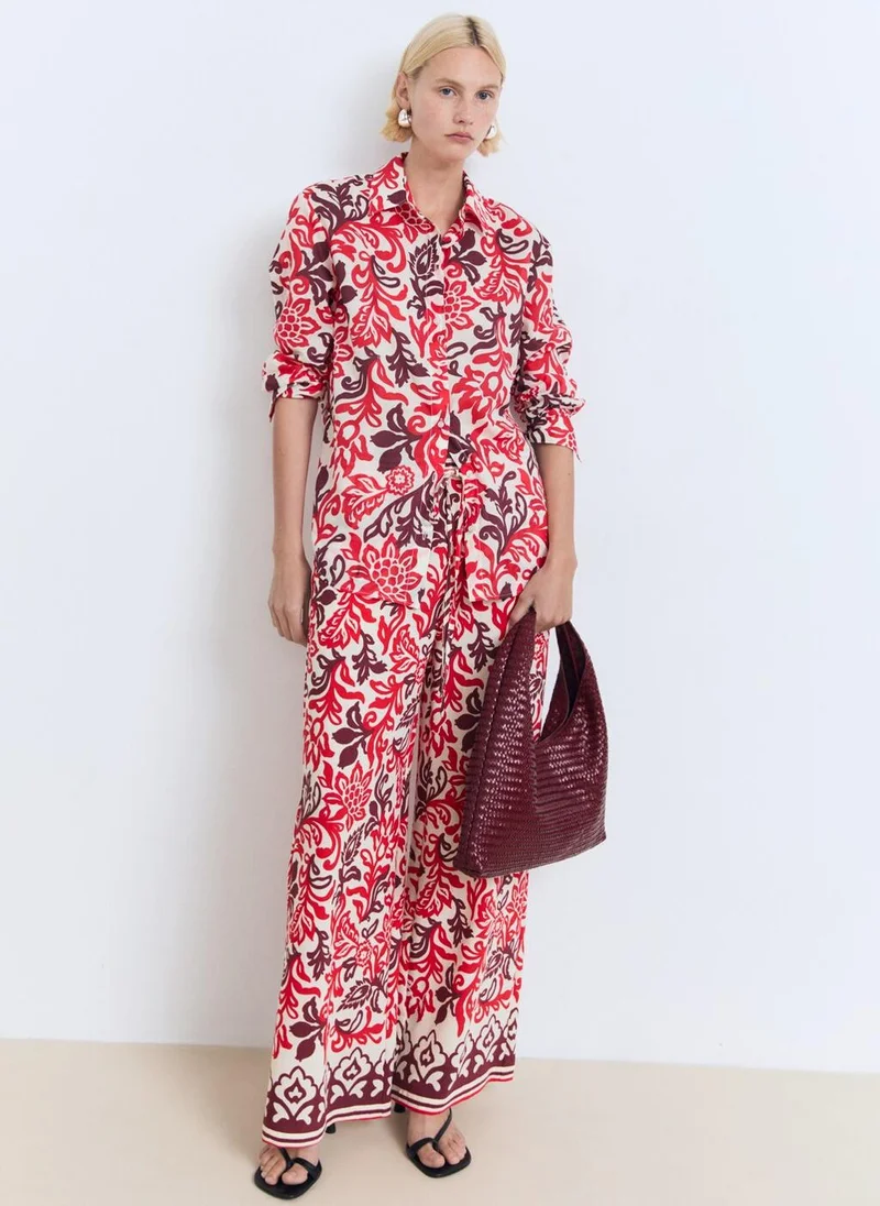 MANGO Flowy Printed Trousers