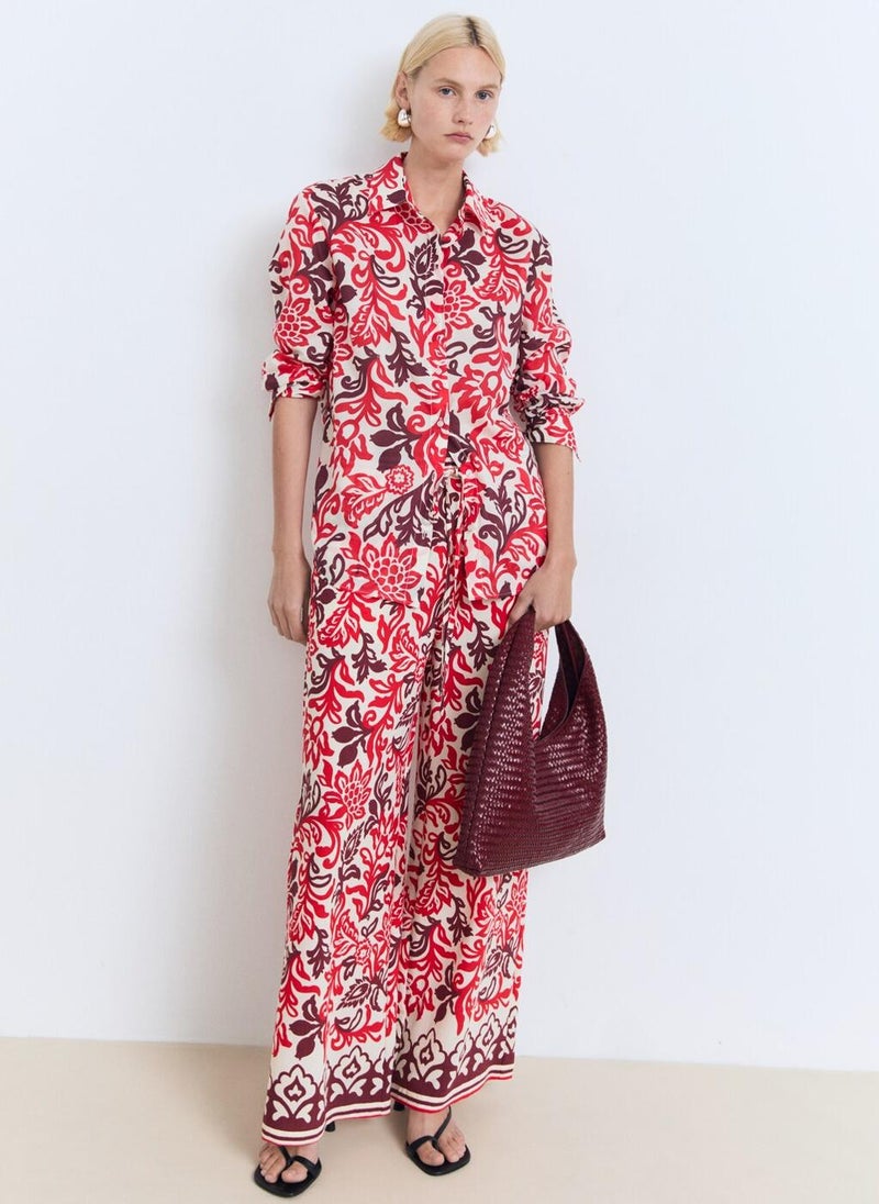 MANGO Flowy Printed Trousers  - Image 4