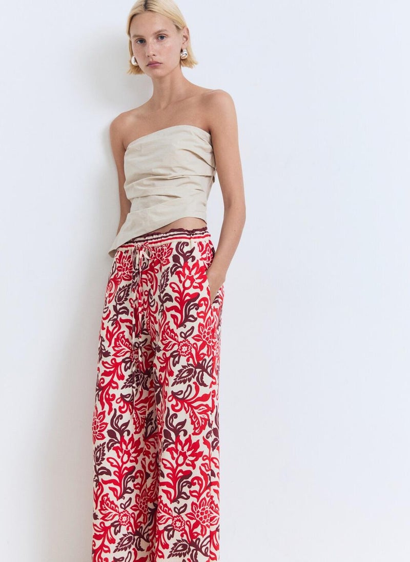 MANGO Flowy Printed Trousers  - Image 3