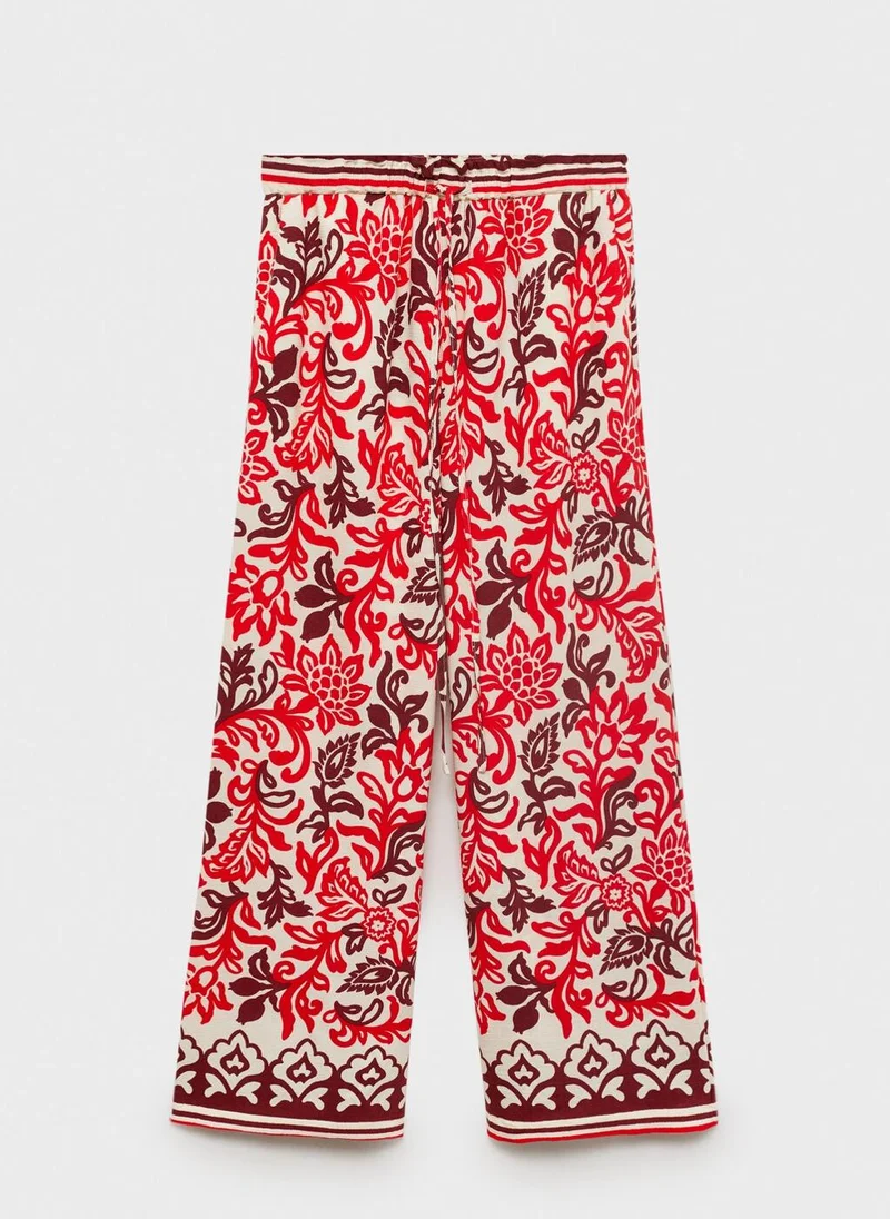 MANGO Flowy Printed Trousers