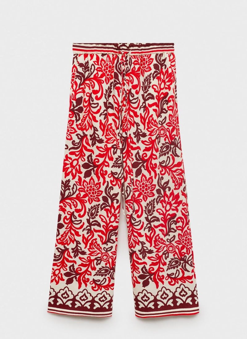 MANGO Flowy Printed Trousers  - Image 5