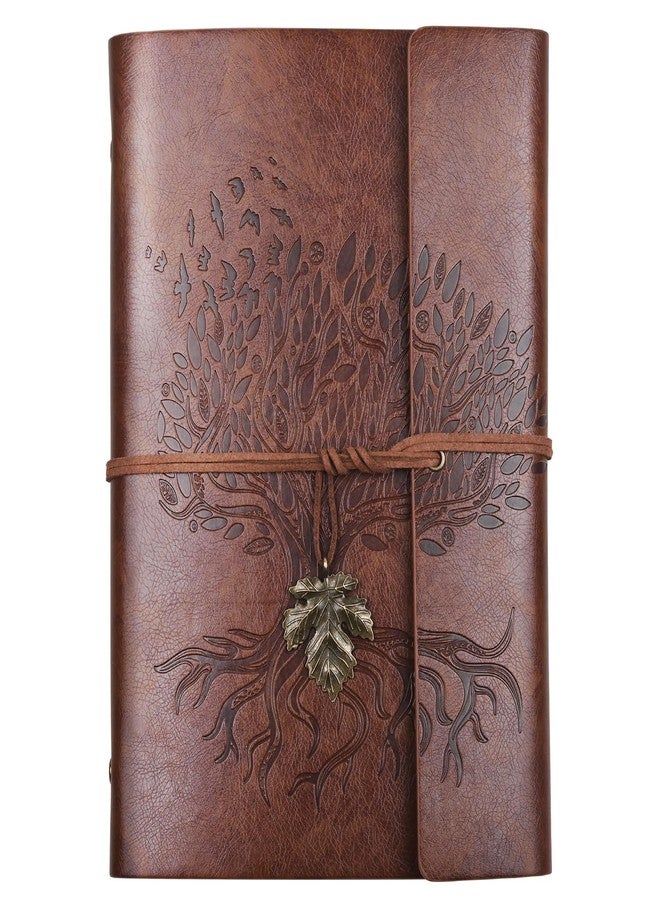 Billtigif PU Leather Journal Notebook, Refillable Travel Writing Journals Diary, Gifts for Women, Men, Teen Girls and Boys, 100GSM Lined Paper,160 Pages(Brown, A6 5.1" x 7.2") - Image 1