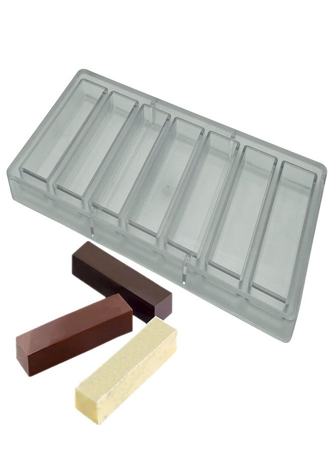 Goldbaking 7-Cavities Chocolate Covered Gralona Bar Mold Tectangle Energy Bar Mould Polycarbonate Deep Filling Chocolates Making Tool Candy DIY Maker - Image 1