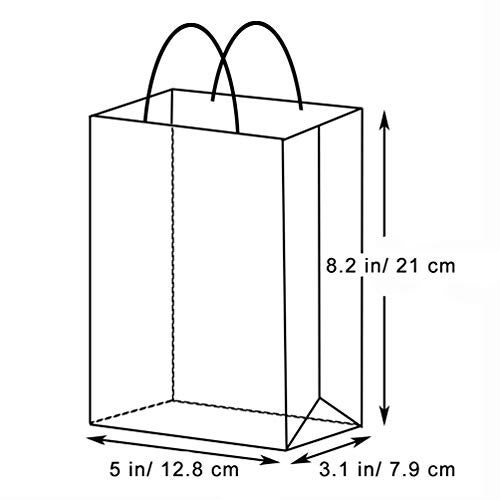 AZOWA Pink Gift Bags with Handles Pink Kraft Paper Bags for Party Favors (8 x 3.1 x 5 in, 12 CT) - Image 2
