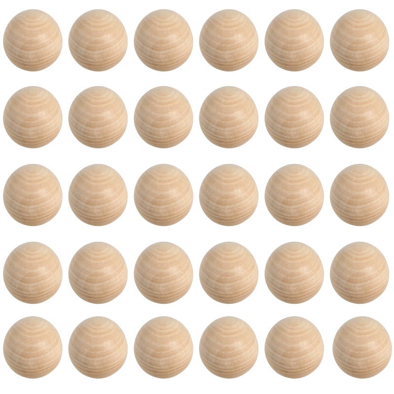 MANCHAP 30 PCS 2 Inch Wooden Ball Unfinished Wood Balls Natural Wood Spheres No Hole for Crafts DIY Projects and Decoration