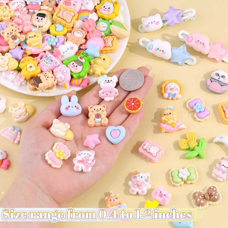 Glitzest 100PCS TINKRSTUFF Slime Charms Cute Flatback Resin Charms for Slime, Random Kawaii Decoden Charm for Embellishments Phone Junk Case Charms Bulk, Hairpins Scrapbooking Crafting & DIY Decoration - Image 2