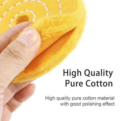 SCOTTCHEN 4" Buffing Polishing Wheels Soft(30Ply)/ Fine(50Ply)/ Medium(38Ply)/ Coarse 1/2" Thick/Rough 1/2" Thick with 1/2" Arbor Hole with 2sets 1/4" Shank for Drill - 5Pack - Image 4