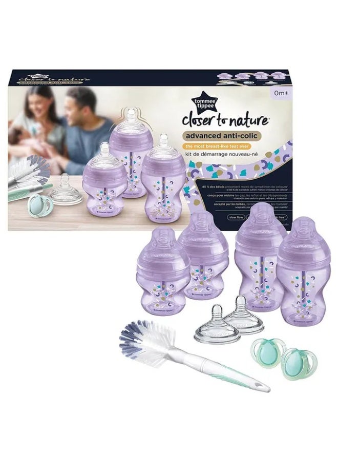 Tommee Tippee UK Tommee Tippee - Newborn Baby Bottle Starter Kit 9 pcs - Purple