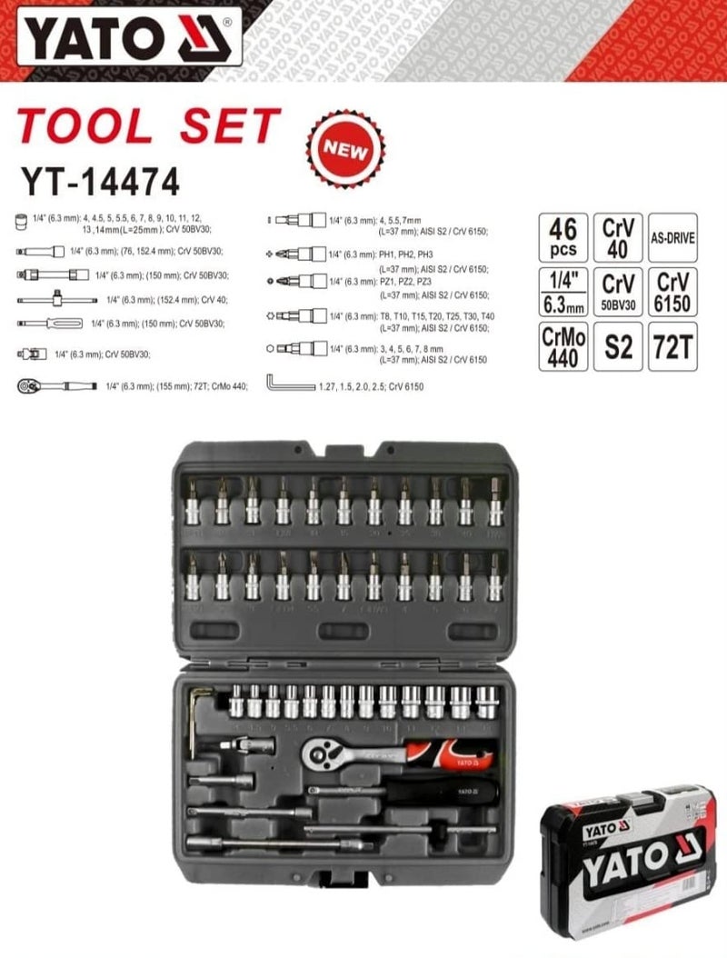 Yato Yato 46 Pc. Square Drive Socket Set - Image 3