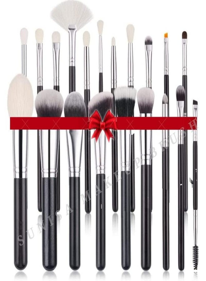 SUNISA Makeup Brush Set for Professional Make up | Eyeshadow Blending Brushes | Foundation, Blush, Powder and Foundation Brush (Black) 20pcs Pack of 1 - Image 1